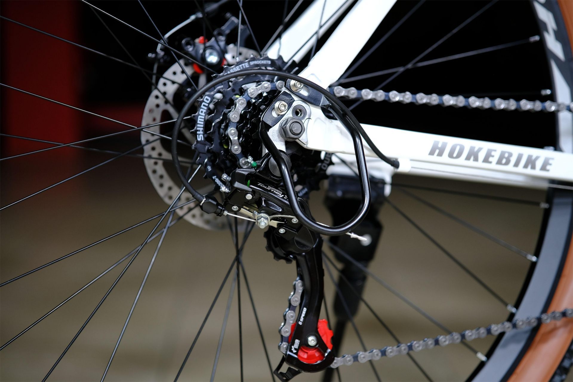 Задний переключатель Shimano Tourney TZ500 оригинал HOKE ONE WAY 29 белый-серый 17